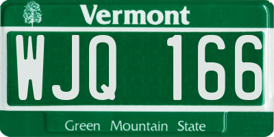 VT license plate WJQ166