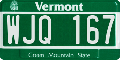 VT license plate WJQ167