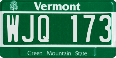 VT license plate WJQ173