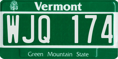 VT license plate WJQ174