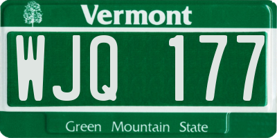 VT license plate WJQ177
