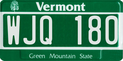 VT license plate WJQ180