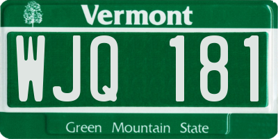 VT license plate WJQ181