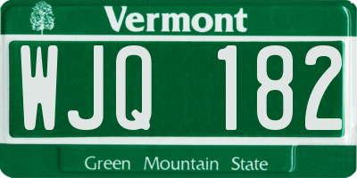 VT license plate WJQ182