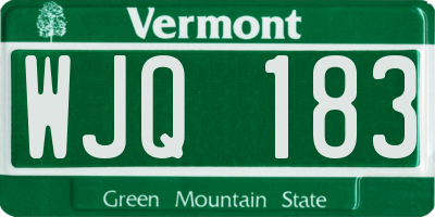 VT license plate WJQ183