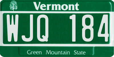 VT license plate WJQ184