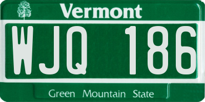 VT license plate WJQ186