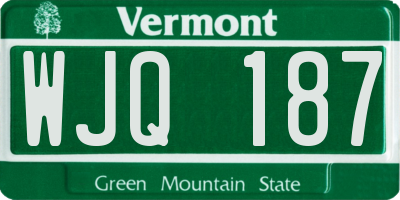 VT license plate WJQ187