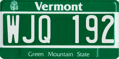 VT license plate WJQ192