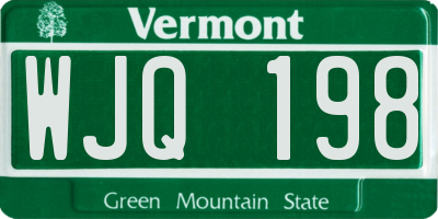 VT license plate WJQ198