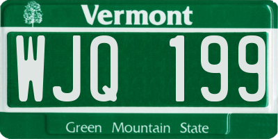 VT license plate WJQ199