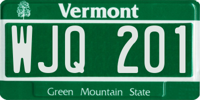 VT license plate WJQ201