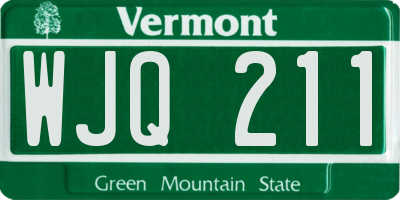 VT license plate WJQ211