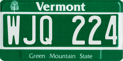 VT license plate WJQ224