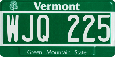 VT license plate WJQ225