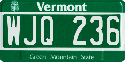 VT license plate WJQ236