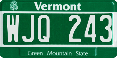 VT license plate WJQ243