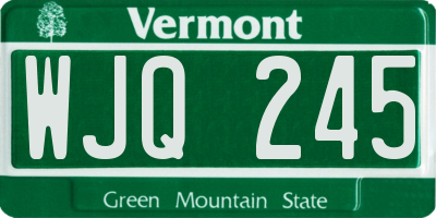 VT license plate WJQ245