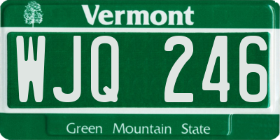 VT license plate WJQ246