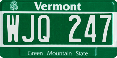 VT license plate WJQ247