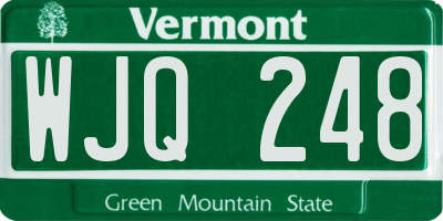 VT license plate WJQ248