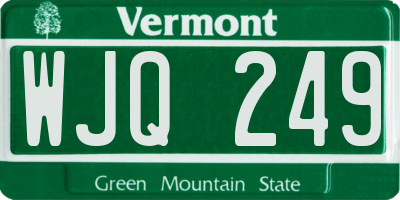 VT license plate WJQ249