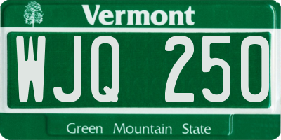 VT license plate WJQ250