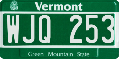 VT license plate WJQ253