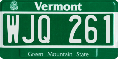 VT license plate WJQ261