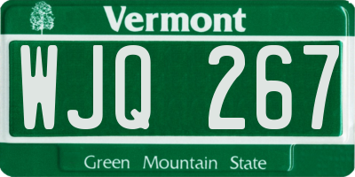 VT license plate WJQ267