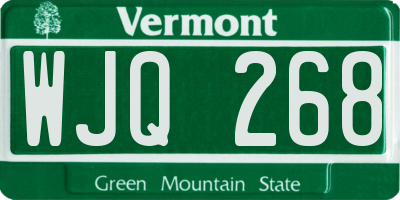 VT license plate WJQ268
