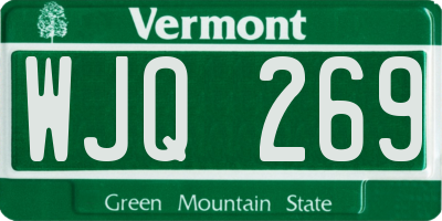 VT license plate WJQ269
