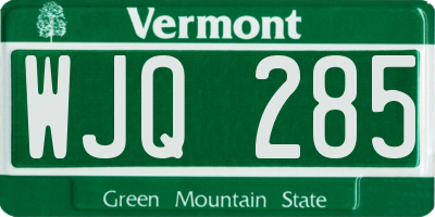 VT license plate WJQ285