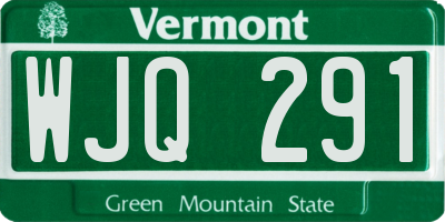 VT license plate WJQ291