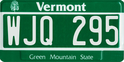 VT license plate WJQ295