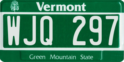 VT license plate WJQ297