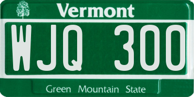 VT license plate WJQ300