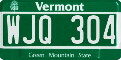 VT license plate WJQ304