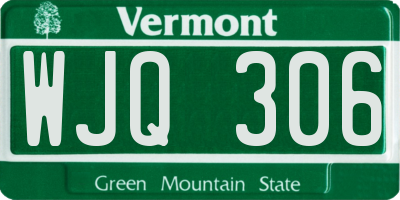 VT license plate WJQ306