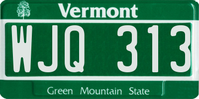 VT license plate WJQ313