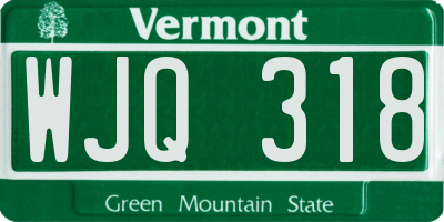 VT license plate WJQ318