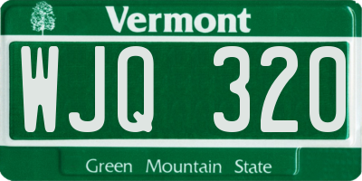 VT license plate WJQ320
