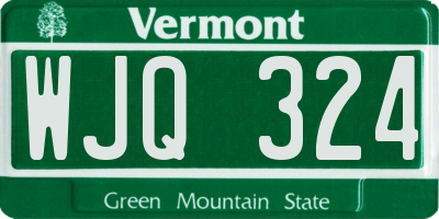 VT license plate WJQ324