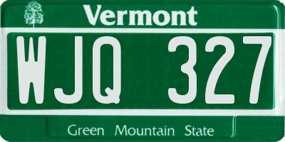 VT license plate WJQ327