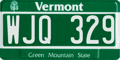 VT license plate WJQ329