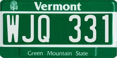 VT license plate WJQ331