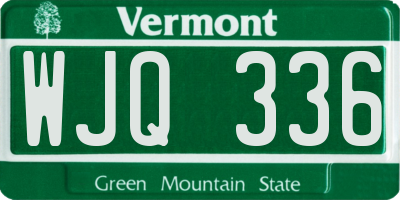VT license plate WJQ336
