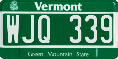 VT license plate WJQ339