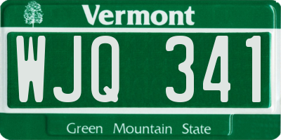 VT license plate WJQ341