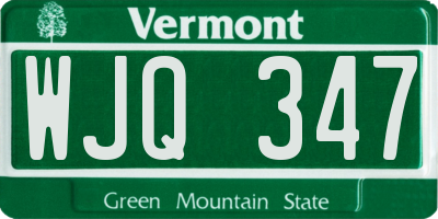 VT license plate WJQ347